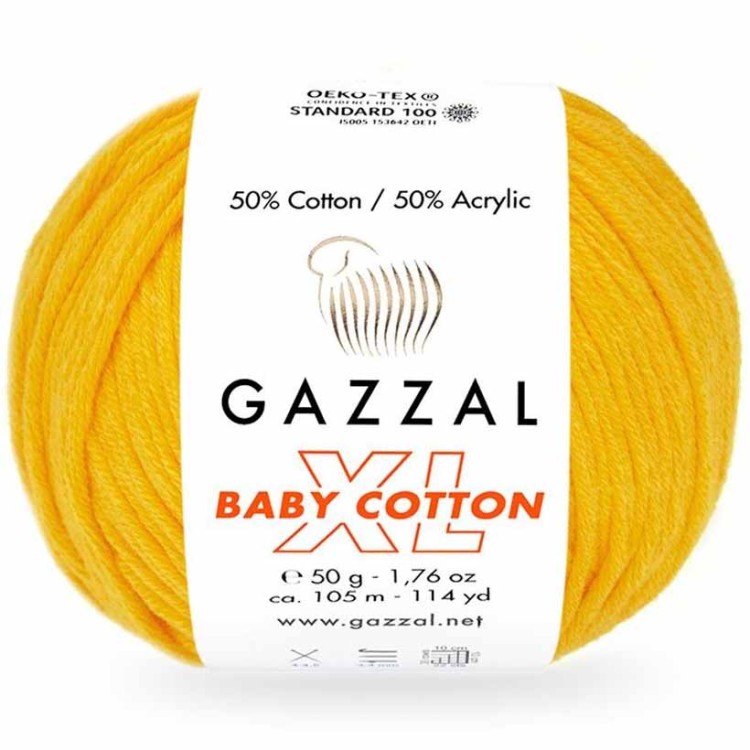 Włóczka Gazzal Baby Cotton XL 3417 żółty