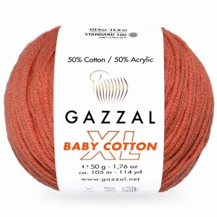 Włóczka Gazzal Baby Cotton XL 3454 terakota