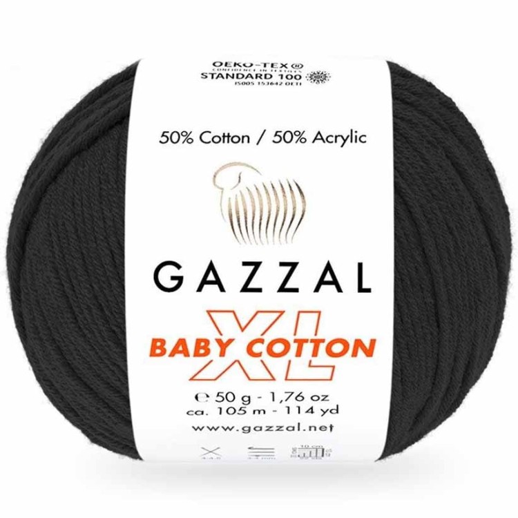 Włóczka Gazzal Baby Cotton XL 3433 czarny