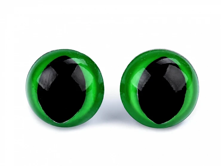 Oczy bezpieczne z zatyczką 14 mm zielone kocie