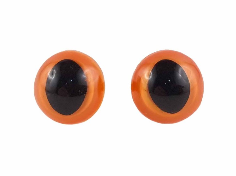 Oczy bezpieczne z zatyczką 14 mm kocie pomarańczowe