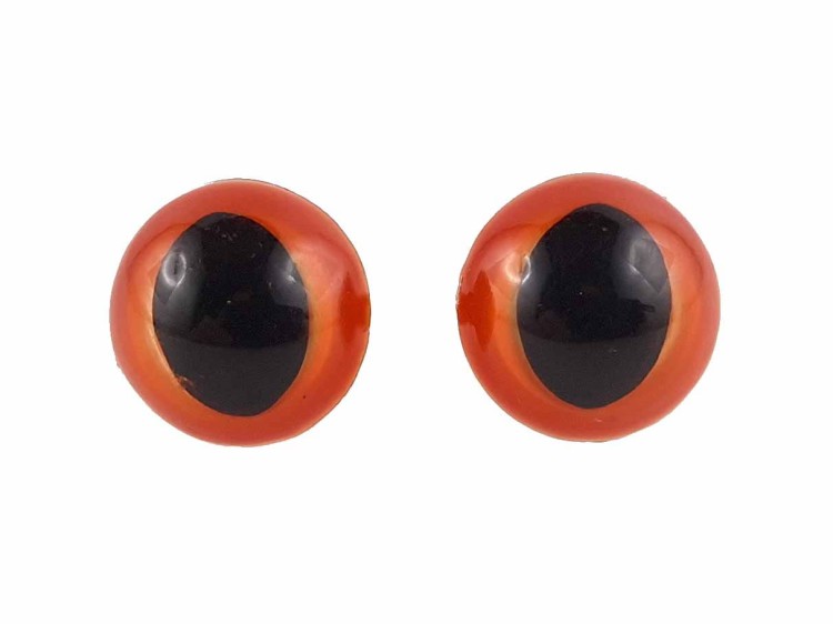 Oczy bezpieczne z zatyczką 14 mm kocie rude