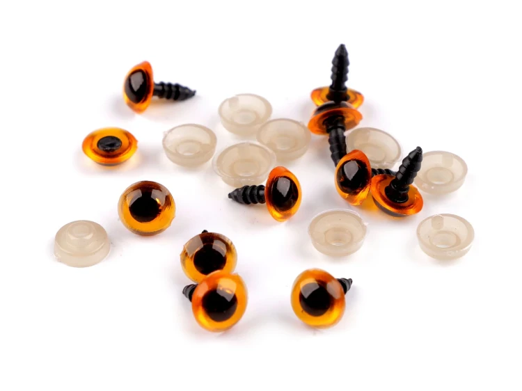 Oczy bezpieczne z zatyczką bursztynowy 10mm