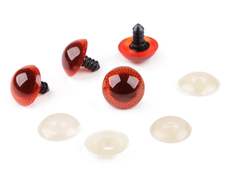 Oczy bezpieczne z zatyczką bursztynowy 20mm