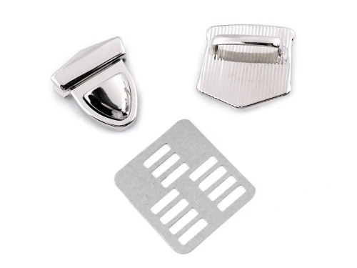 Zapięcie do torby 33x41 mm srebrne wsuwane