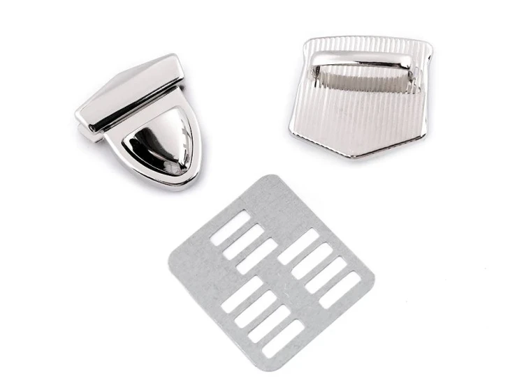 Zapięcie do torby 33x41 mm srebrne wsuwane