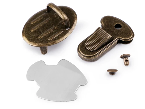 Zapięcie do torby 25x33 mm stare złoto wsuwane