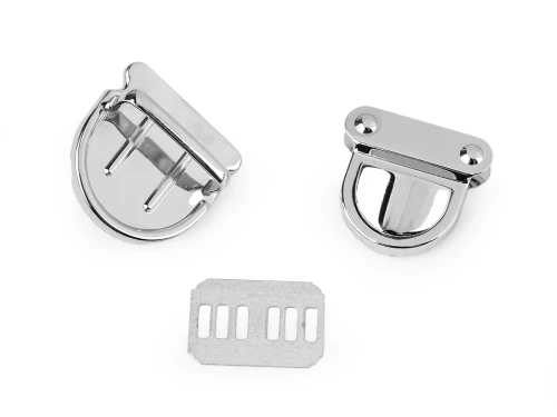 Zapięcie do torby 30x30 mm srebrne wsuwane