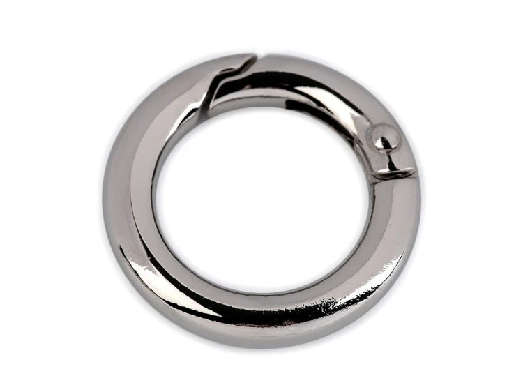 Szekla / karabińczyk okrągły srebrny 18x4 mm