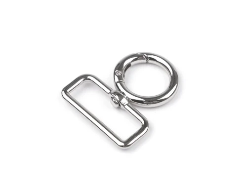 Szekla / karabińczyk okrągły obrotowy srebrny 32 mm