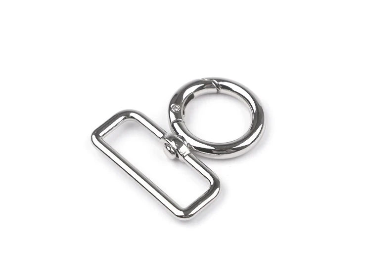 Szekla / karabińczyk okrągły obrotowy srebrny 32 mm