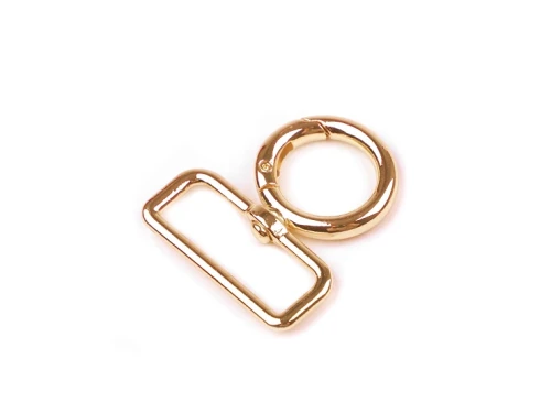 Szekla / karabińczyk okrągły obrotowy różowozłoty 32 mm