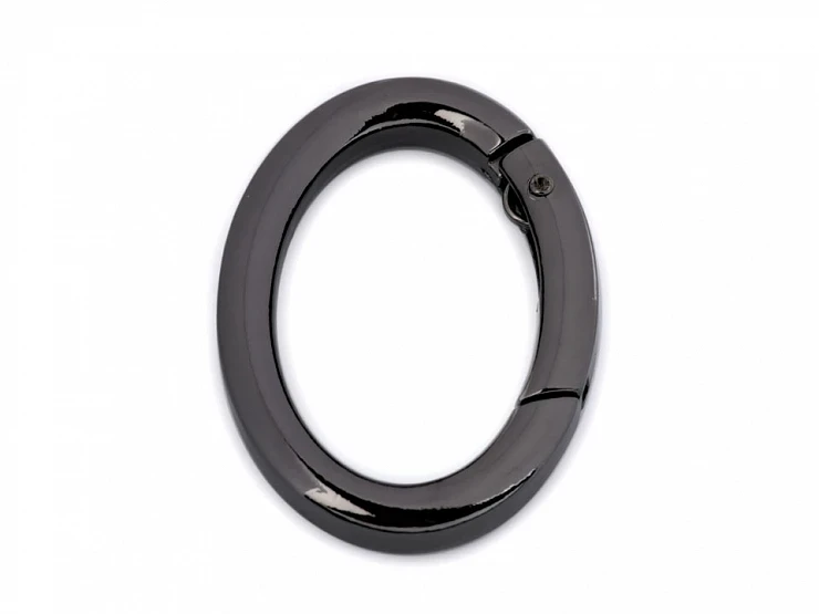 Szekla / karabińczyk owalny czarny nikiel 28x38xmm