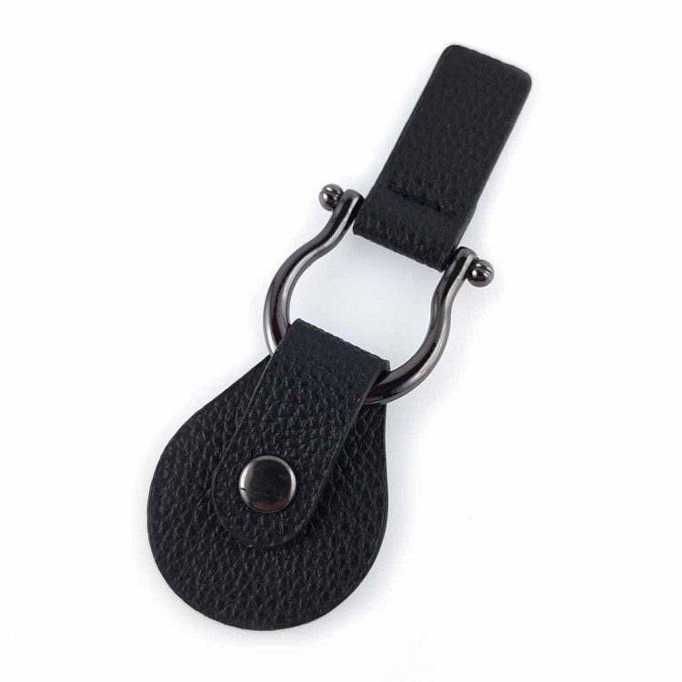 Zapięcie do torby na zatrzask z eko skóry czarne
