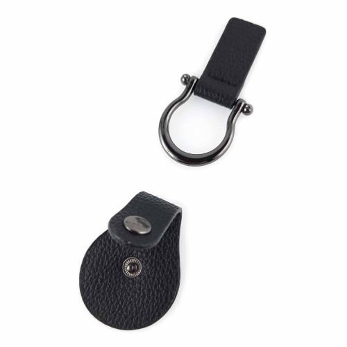 Zapięcie do torby na zatrzask z eko skóry czarne