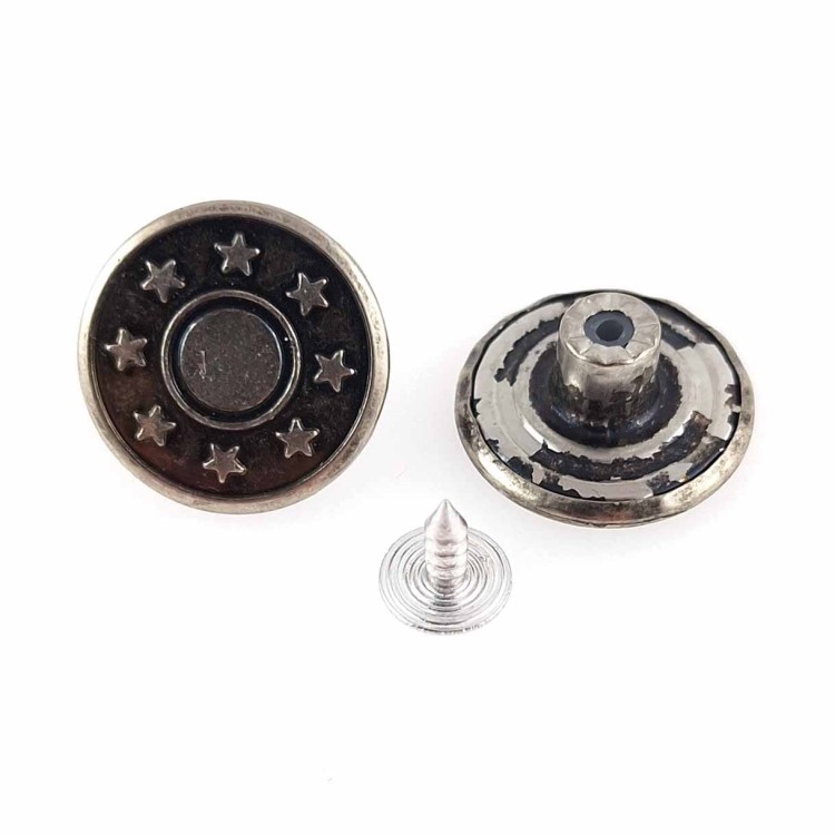 Guzik metalowy nabijany 20 mm srebrny