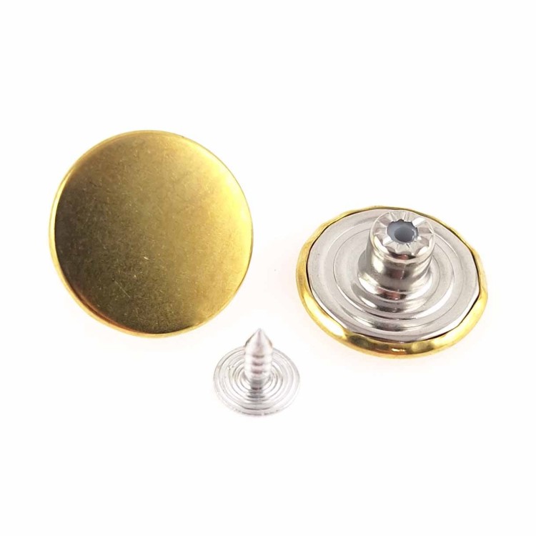 Guzik metalowy nabijany 20 mm złoty