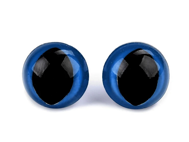 Oczy bezpieczne z zatyczką 14 mm kocie niebieskie