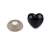Nos bezpieczny czarny serce 13x12 mm