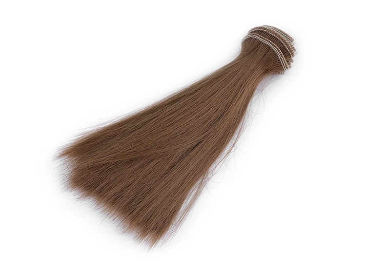 Włosy dla lalek jasny brąz 15 cm