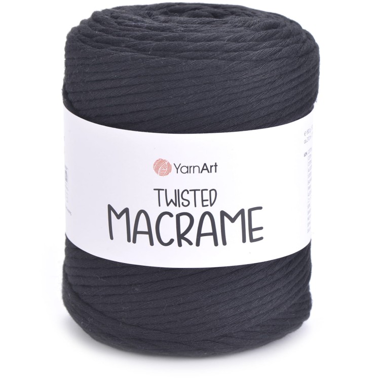 Sznurek YarnArt twisted macrame 750 czarny