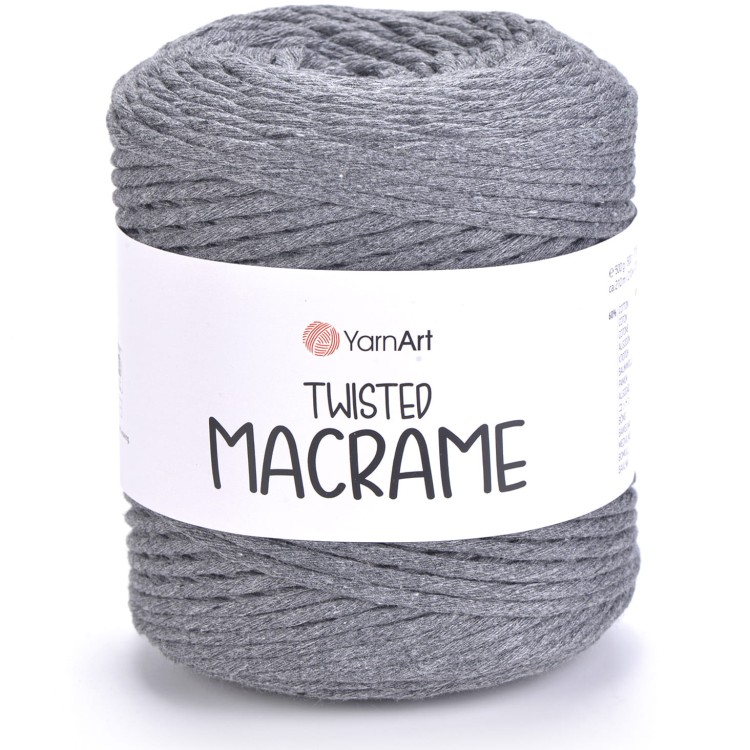 Sznurek YarnArt twisted macrame 758 ciemny szary