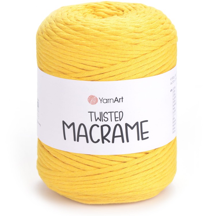 Sznurek YarnArt twisted macrame 764 żółty