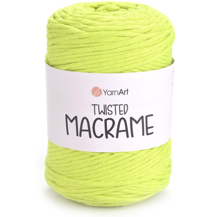 Sznurek YarnArt twisted macrame 801 neonowy żółty