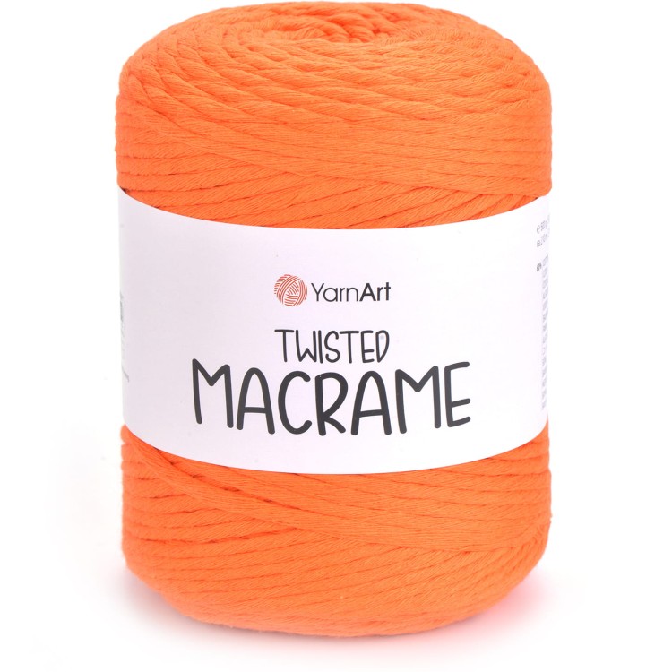 Sznurek YarnArt twisted macrame 800 neonowy pomarańcz