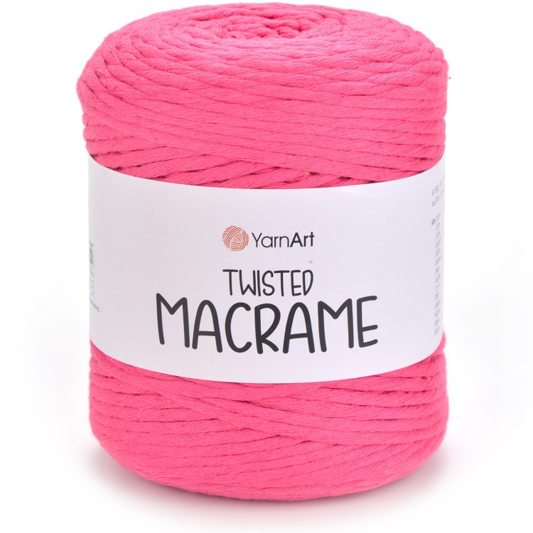 Sznurek YarnArt twisted macrame 803 neonowy różowy