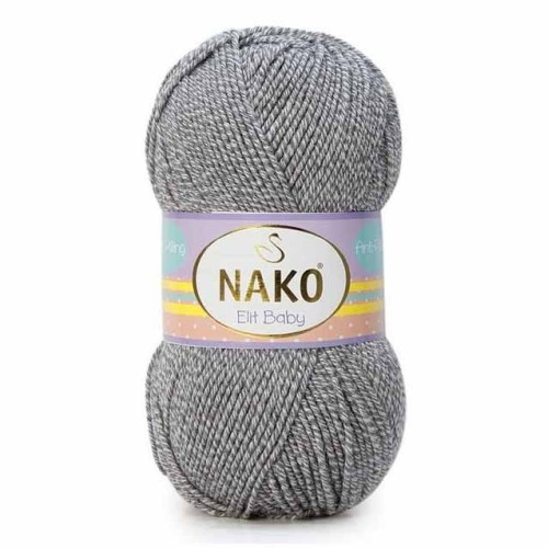 Włóczka Nako Elit Baby 21353 szary melanż