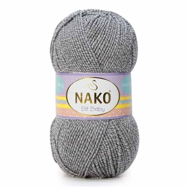 Włóczka Nako Elit Baby 21353 szary melanż