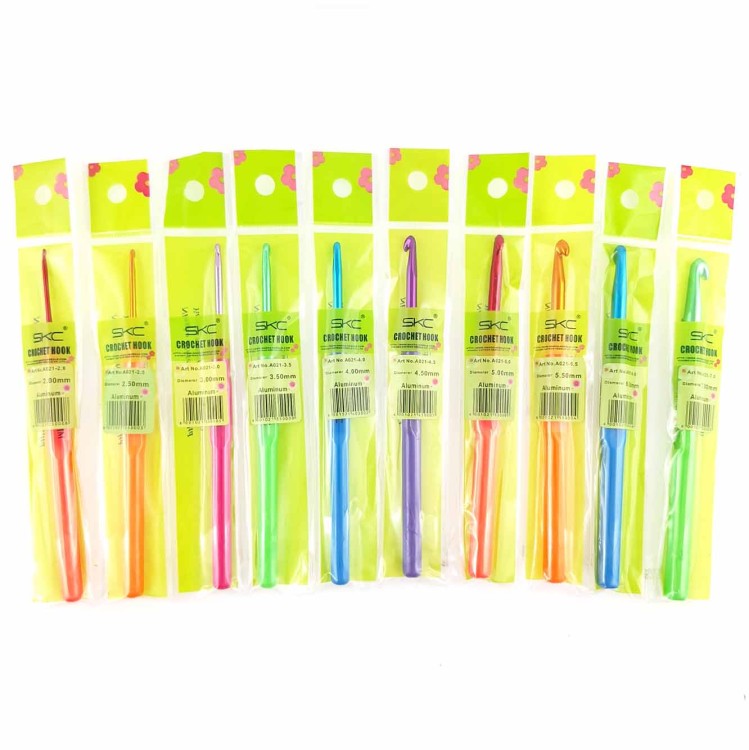 Szydełko aluminiowe z plastikową rączką 2,00 - 7,00 mm SKC