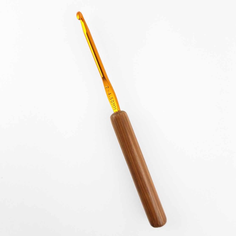 Szydełko aluminiowe z drewnianą rączką 4,50 mm SKC