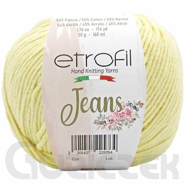 Włóczka Etrofil Jeans 007 jasny żółty