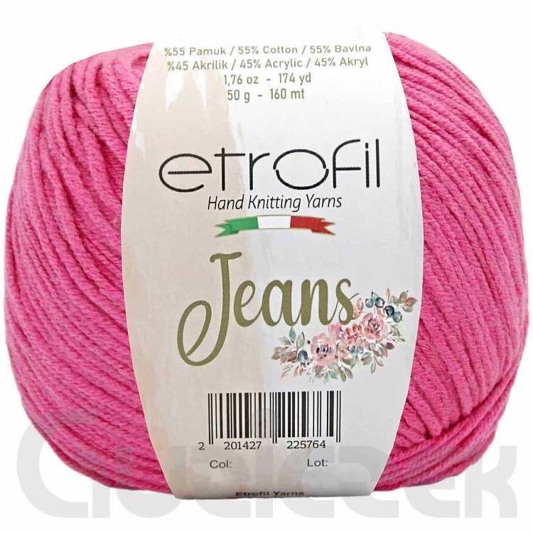 Włóczka Etrofil Jeans 010 ciemny różowy