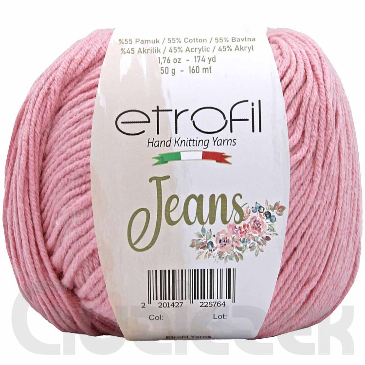 Włóczka Etrofil Jeans 011 ciepły różowy
