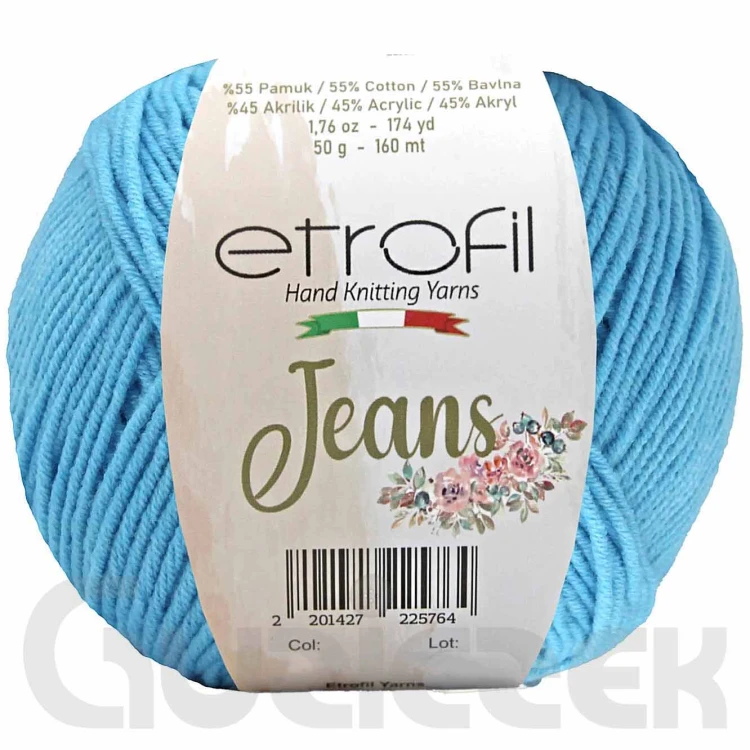 Włóczka Etrofil Jeans 021 jasny turkusowy