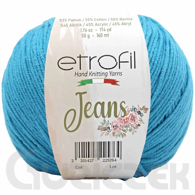 Włóczka Etrofil Jeans 022 turkusowy