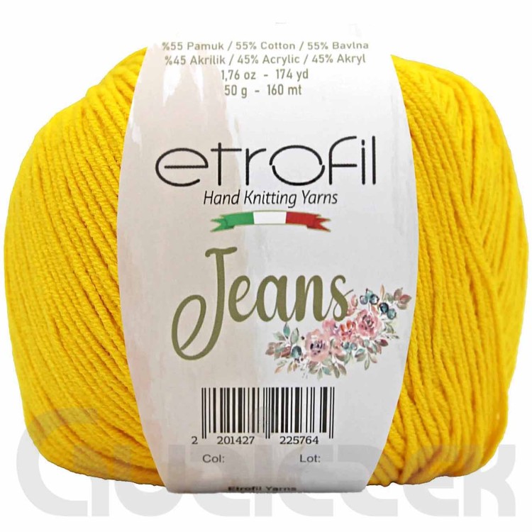 Włóczka Etrofil Jeans 029 żółty