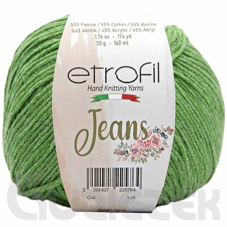 Włóczka Etrofil Jeans 039 zielony