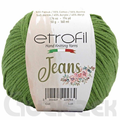 Włóczka Etrofil Jeans 040 ciemny zielony