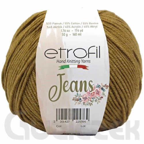 Włóczka Etrofil Jeans 047 oliwkowy