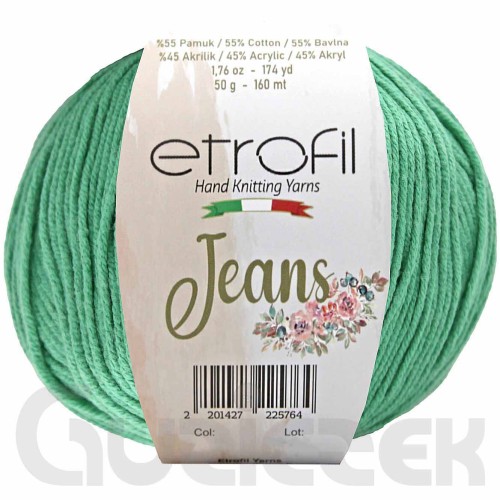 Włóczka Etrofil Jeans 055 ciemny miętowy