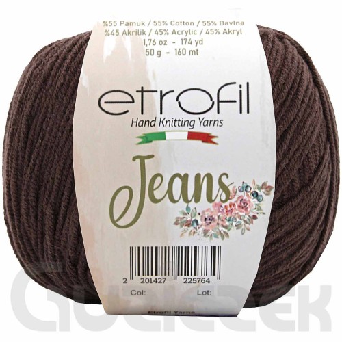 Włóczka Etrofil Jeans 062 gorzka czekolada