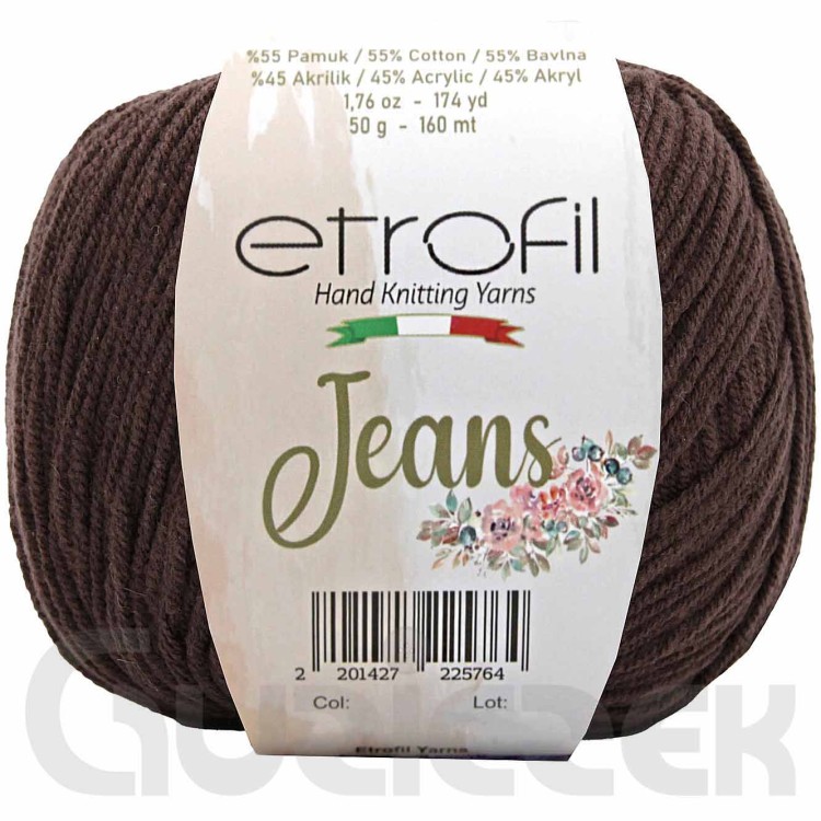 Włóczka Etrofil Jeans 062 gorzka czekolada