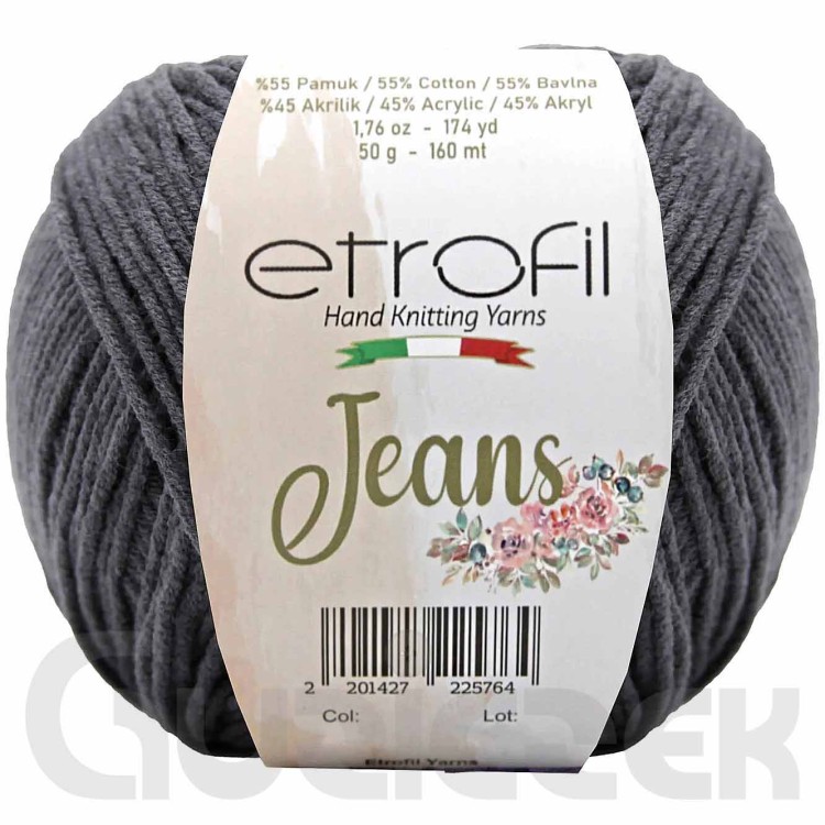 Włóczka Etrofil Jeans 065 grafitowy