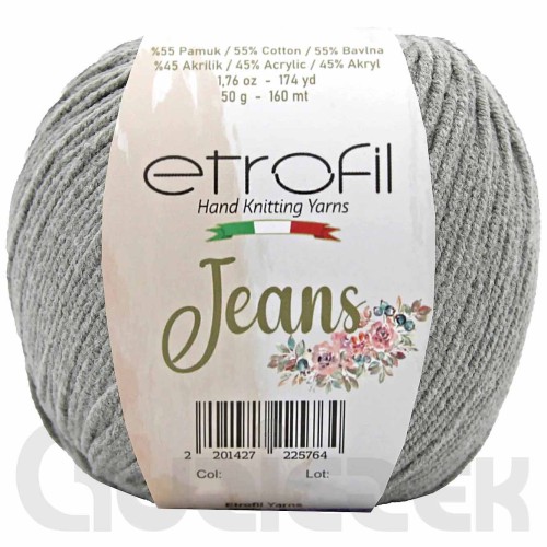 Włóczka Etrofil Jeans 068 szary