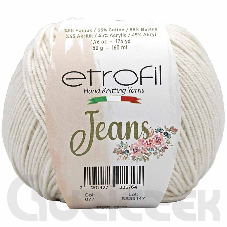 Włóczka Etrofil Jeans 077 kremowy