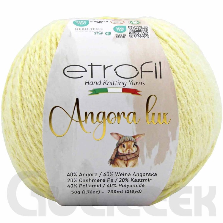 Włóczka Etrofil Angora Lux 70227 pastelowy żółty